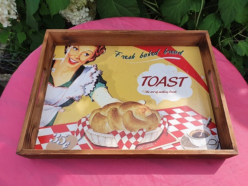 Vintage dienblad toast